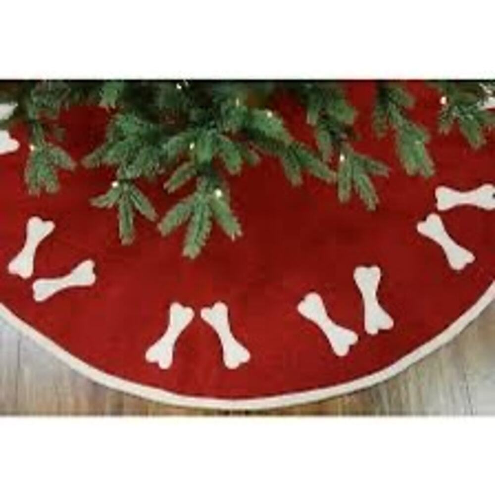 Beautiful Dog Bones Tree Skirt in Hand Felted Wool 60” by Arcadia Home